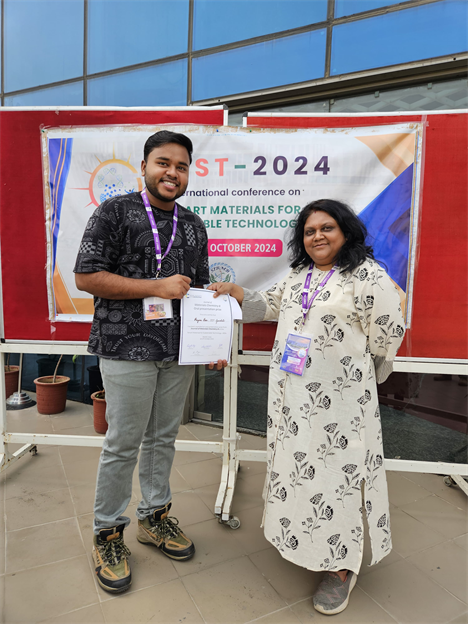 Priyam, receiving the best oral presentation award @INST Mohali, 2024